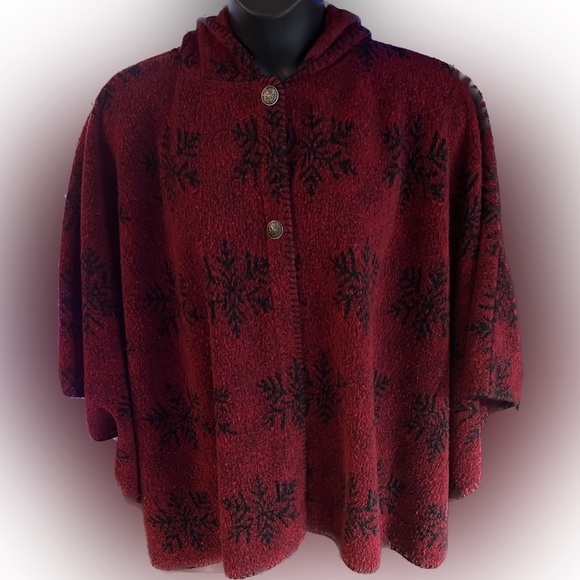 Jackets & Blazers - Vermont Country Store women’s hooded Berber fleece cape XL/2X Plus Size